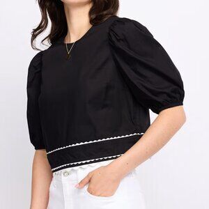 CECE Black White Alessandro Blouse Shirt Size Large L